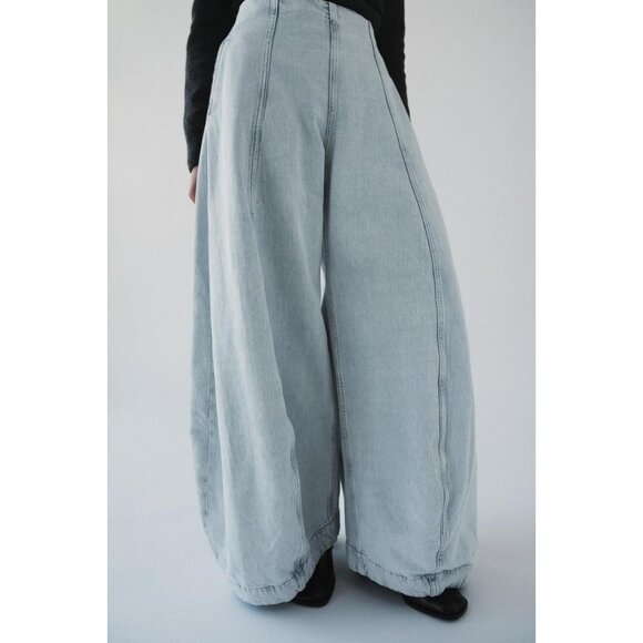 ZARA JEANS ZW COLLECTION HIGH-WAIST BALLOON - Picture 3 of 8